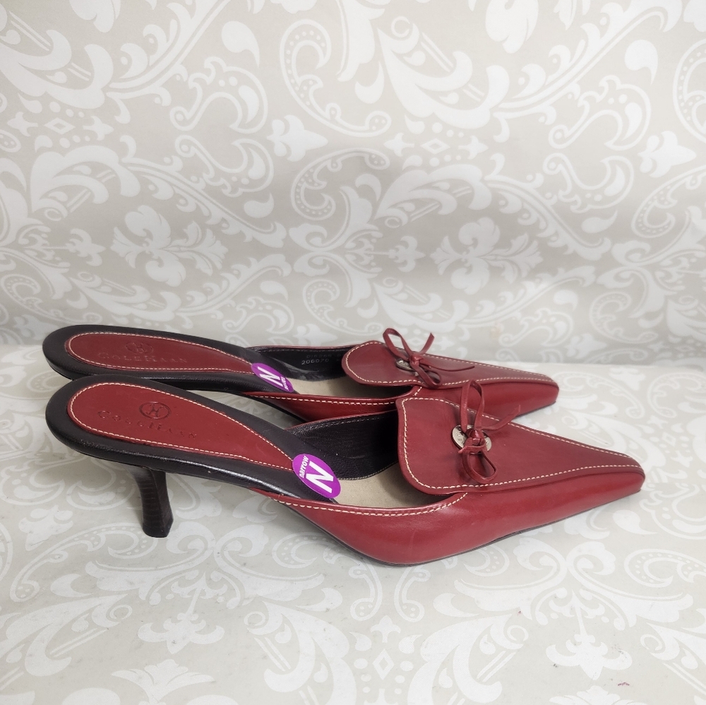 Cole Haan Red Women's Heels with Bow Detail